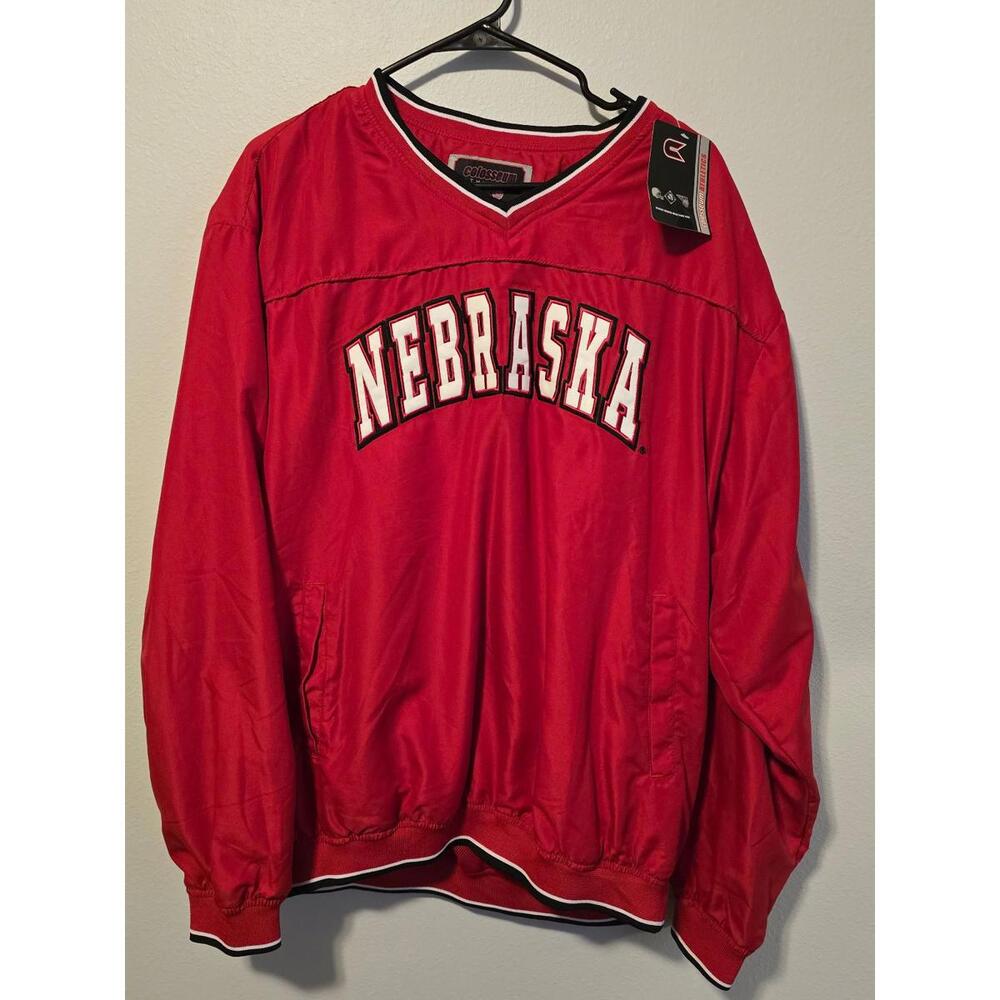 NWT Nebraska Colosseum Athletics Windbreaker Pullover (L)